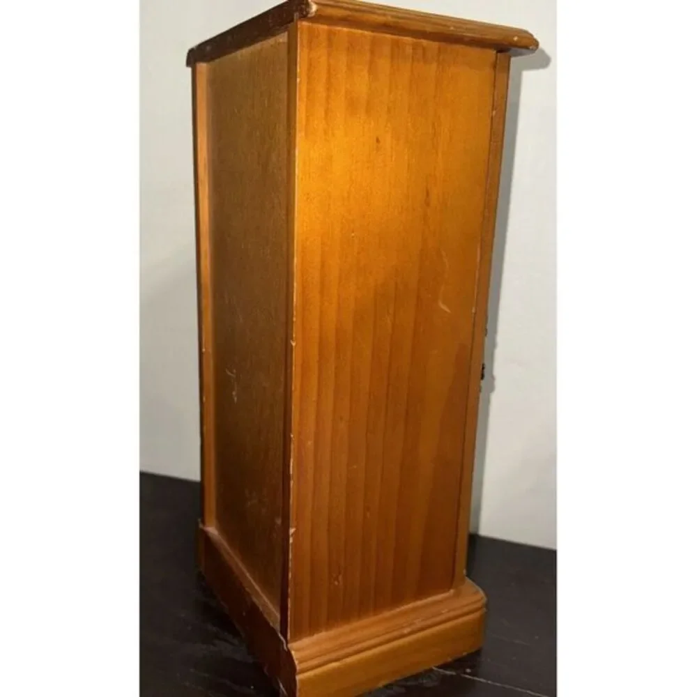 Crown Court Jewelry Box Golden  Brown Wood finish.‎